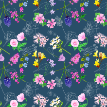 Colección Wild Flowers. Traditional illustration, Br, ing, Identit, Graphic Design, Pattern Design, Fashion Design, Textile Illustration, and Botanical Illustration project by Mònica Roca - 05.31.2021