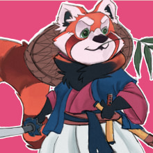 Meu projeto do Design de Personagens: Panda Vermelho Samurai. Animação, Design de personagens, e Animação de personagens projeto de Henrique Matos - 31.05.2021