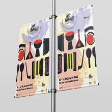 Campanya de banderoles pel Festival de Músiques del Món. Un proyecto de Diseño, Ilustración tradicional y Diseño de carteles de Sandra Dueñas Murcia - 30.04.2021