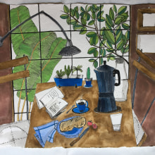 Dibujos A través de las ventanas. Ilustração tradicional projeto de Montse Roldós Segarra - 03.06.2021