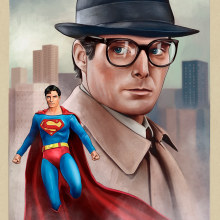 Clark Kent. Ilustração tradicional e Ilustração digital projeto de Oscar Martinez - 06.04.2021