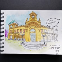 Urban Sketching de vallejothomsen. Traditional illustration, Sketching, Drawing, Watercolor Painting, Architectural Illustration, and Sketchbook project by Pablo Vallejo - 06.07.2021