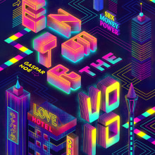 Enter the void movie poster. Un proyecto de Diseño gráfico, Ilustración vectorial e Ilustración digital de Karla Varela - 08.06.2021