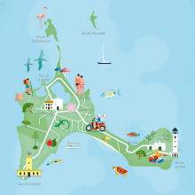 Mapa ilustrado de Formentera. Un proyecto de Ilustración tradicional y Diseño gráfico de Ángel de Marcos López - 09.06.2021
