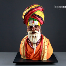 Escultura comestible en chocolate de un hombre de Varanasi, India. Sculpture, Creativit, and 3D Modeling project by Marc Suárez - 06.15.2021