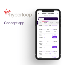 Virgin Hyperloop - concept app. Un proyecto de UX / UI y Diseño de producto de Alvaro Santamaría Muñoz - 17.06.2021