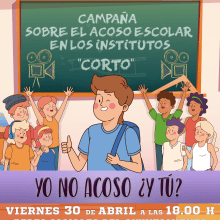 Cartel sobre campaña sobre el acoso escolar en los IES. Un proyecto de Diseño, Ilustración tradicional y Publicidad de Carlos Delgado López - 21.06.2021