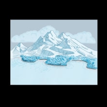 Montañas nevadas. Un proyecto de Ilustración tradicional, Paisajismo y Animación 2D de sofi_kornejon - 16.06.2021