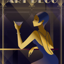 My project in Art Deco Style for Digital Illustration course. Ilustração tradicional, Artes plásticas, Design de cartaz e Ilustração digital projeto de Natalia Datishvili - 16.06.2021