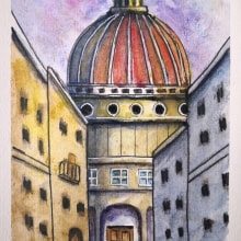 My project in Architectural Sketching with Watercolor and Ink course. Sketching, Drawing, Watercolor Painting, Architectural Illustration, Sketchbook & Ink Illustration project by Pepper Pepper - 06.24.2021
