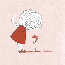 Red flower Joy. Traditional illustration, Character Design, Character Animation, 2D Animation, Digital Illustration, and Digital Drawing project by Heidi Booysen - 06.25.2021