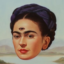 Frida, oil on canvas. Un proyecto de Ilustración tradicional, Pintura, Ilustración de retrato y Pintura al óleo de Paul Neberra - 26.06.2021