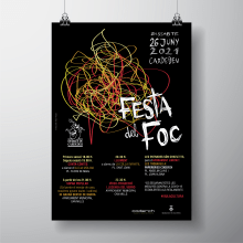 Cartell Festa del Foc Cardedeu 2021. Un proyecto de Diseño gráfico de Raquel Vergara Pizarro - 20.06.2021