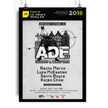 Poster ADE 2018. Music, and Graphic Design project by Daniel Lores - 08.12.2018