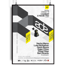 Poster ADE 2019. Music, and Graphic Design project by Daniel Lores - 08.04.2019