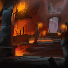 pathway lava (proyecto personal). Traditional illustration, Set Design, Digital Illustration, and Concept Art project by Francisco Vargas - 07.06.2021
