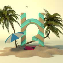 Summer time!. Motion Graphics, 3D, Animation, Art Direction, Br, ing, Identit, 3D Animation, and 3D Modeling project by Héctor Pascual del Pozo - 07.07.2021