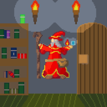 My project in Introduction to Character Design in Pixel Art : Red Wizard. Un progetto di Character design, Videogiochi, Pixel art e Progettazione di videogiochi di Rodrigo Martinez - 08.07.2021