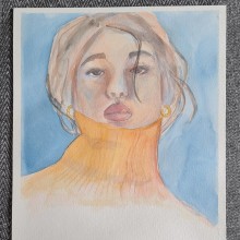 Mi Proyecto del curso: Retrato artístico en acuarela. Un proyecto de Bellas Artes, Pintura, Pintura a la acuarela, Ilustración de retrato y Dibujo de Retrato de Claudie Cousin - 11.07.2021