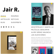 Mi blog de reseñas y noticias sobre libros. Web Development, and Writing project by Jair Reyes - 12.24.2019
