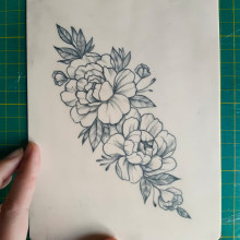 Mi Proyecto del curso: Tatuaje botánico con puntillismo. Un proyecto de Ilustración tradicional, Diseño de tatuajes e Ilustración botánica de Desiree Delgado - 22.07.2021