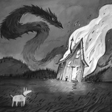 The Dragon. Un proyecto de Ilustración tradicional e Ilustración con tinta de Izzy Burton - 25.07.2021