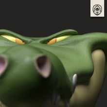 Croc. 3D, Photo Retouching, 3D Modeling, 3D Character Design, Digital Photograph, 3D Design, Digital Design, Photographic Composition, and Digital Painting project by Jorge Melo Quezada - 03.01.2021