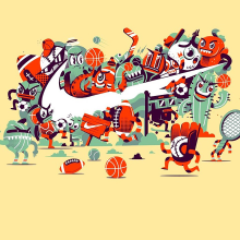 Ilustraciones Nike. Design, Ilustração tradicional, e Publicidade projeto de Cristobal Ojeda - 30.07.2021