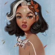 My project in Powerful Female Characters: Illustrating Confidence and Diversity course. Traditional illustration, Painting, Digital Illustration, Portrait Illustration, Digital Drawing, and Digital Painting project by Eunice Adeyi - 07.03.2021