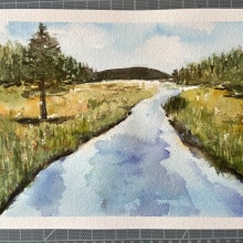 My project in Natural Landscapes in Watercolor course. Fine Arts, Painting, and Watercolor Painting project by Gretchen - 07.31.2021