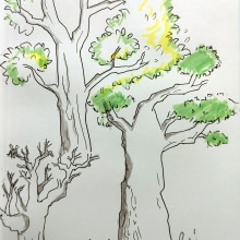 Tree Study . Un projet de Illustration traditionnelle, Esquisse , Créativité, Dessin , et Carnet de croquis de Walid Saber - 01.08.2021