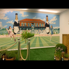 Queen's Club Mural for Nyetimber wines. Traditional illustration, Events, Painting, and Drawing project by Alex Green - 06.20.2021