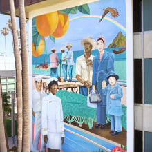 California Immigrants mural on Oxnard City Hall. Traditional illustration, Installations, Fine Arts, Painting, and Street Art project by Celeste Byers - 08.04.2021