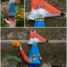 Fox. Un proyecto de Artesanía, Diseño de juguetes y Papercraft de Patricia Carney - 09.08.2021