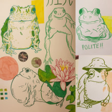 Introducing myself with my recent frog doodles . Ilustração tradicional, Esboçado, Criatividade, Desenho, e Sketchbook projeto de Deniz - 07.08.2021