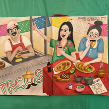 More Tacos Please. Traditional illustration, Sketching, Creativit, Drawing, Watercolor Painting, Sketchbook, and Gouache Painting project by Melissa Jamin Beyer - 08.06.2021