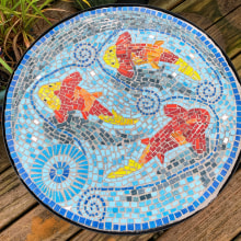My project in Introduction to Mosaic Artwork course. Arts, Crafts, Furniture Design, Making, Decoration, Ceramics, and DIY project by Jennifer Godin - 08.08.2021