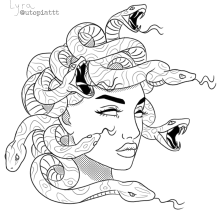 Medusa ~ desenho digital e tatuagem. Un proyecto de Ilustración tradicional y Diseño de tatuajes de Bruno Lyra - 16.08.2021
