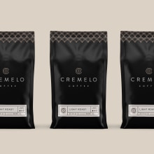 Cremelo Coffee. Un proyecto de Diseño, Diseño gráfico, Packaging, Tipografía y Diseño de logotipos de Kevin Craft - 17.08.2021