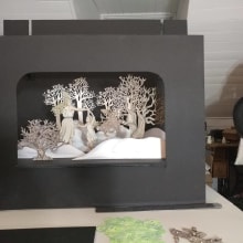 My project in Illustration and creation of a paper theater course. Traditional illustration, Fine Arts, Paper Craft, Children's Illustration, Creating with Kids, and Narrative project by Johanne Mitchell - 08.21.2021