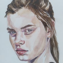My project in Watercolor Portrait from a Photo course. Un proyecto de Ilustración tradicional, Pintura a la acuarela, Ilustración de retrato y Dibujo de Retrato de Roxana Tuff - 11.08.2021