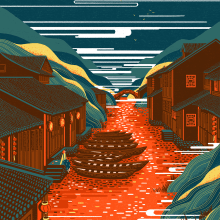  The Study of Chinese Ancient Towns. Traditional illustration project by Yukai Du - 01.01.2020