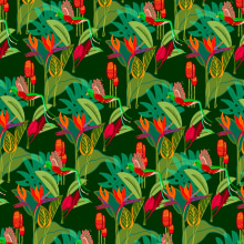 Tropic. Mi Proyecto del curso: Ilustración digital de patterns para productos. Un proyecto de Pattern Design, Ilustración digital, Estampación e Ilustración textil de Nela A. Lamicq - 29.08.2021