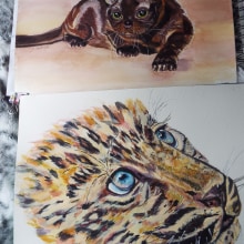 Sable Burmese cat - My project in Expressive Animal Portraits in Watercolor course. Ilustração tradicional, Pintura em aquarela, Desenho realista e Ilustração naturalista projeto de pronker_therover - 29.08.2021
