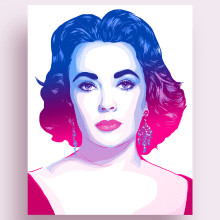 Elizabeth Taylor Portrait. Design, Traditional illustration, Digital Illustration, and Portrait Illustration project by Alessandra Stanga - 08.30.2021