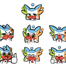 Emotes, stickers character . Traditional illustration, and Character Design project by josue emanuel - 08.28.2021