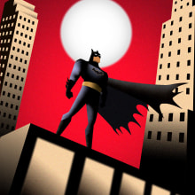 batman Art Deco Style for Digital Illustration course. Traditional illustration, Fine Arts, Poster Design, and Digital Illustration project by Ruben Mejia - 08.31.2021