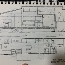 My project in Introduction to Freehand Architectural Design course: Tiny House (Gooseneck Trailer). Architecture, and Architectural Illustration project by Francis Gripal - 09.05.2021