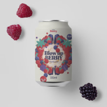Kombucha. Blow up Berry. Design, Graphic Design, Packaging, and Logo Design project by Bee Comunicación - 09.07.2021