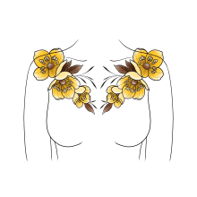 My final project - Botanical Chestpiece Design. Ilustração tradicional, Ilustração digital, Desenho de tatuagens e Ilustração botânica projeto de Jen Tonic - 09.09.2021